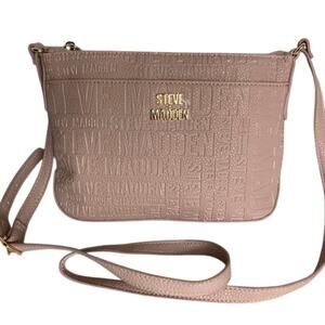 Brand new Steve Madden Blush Embossed Multi Letters Crossbody Purse